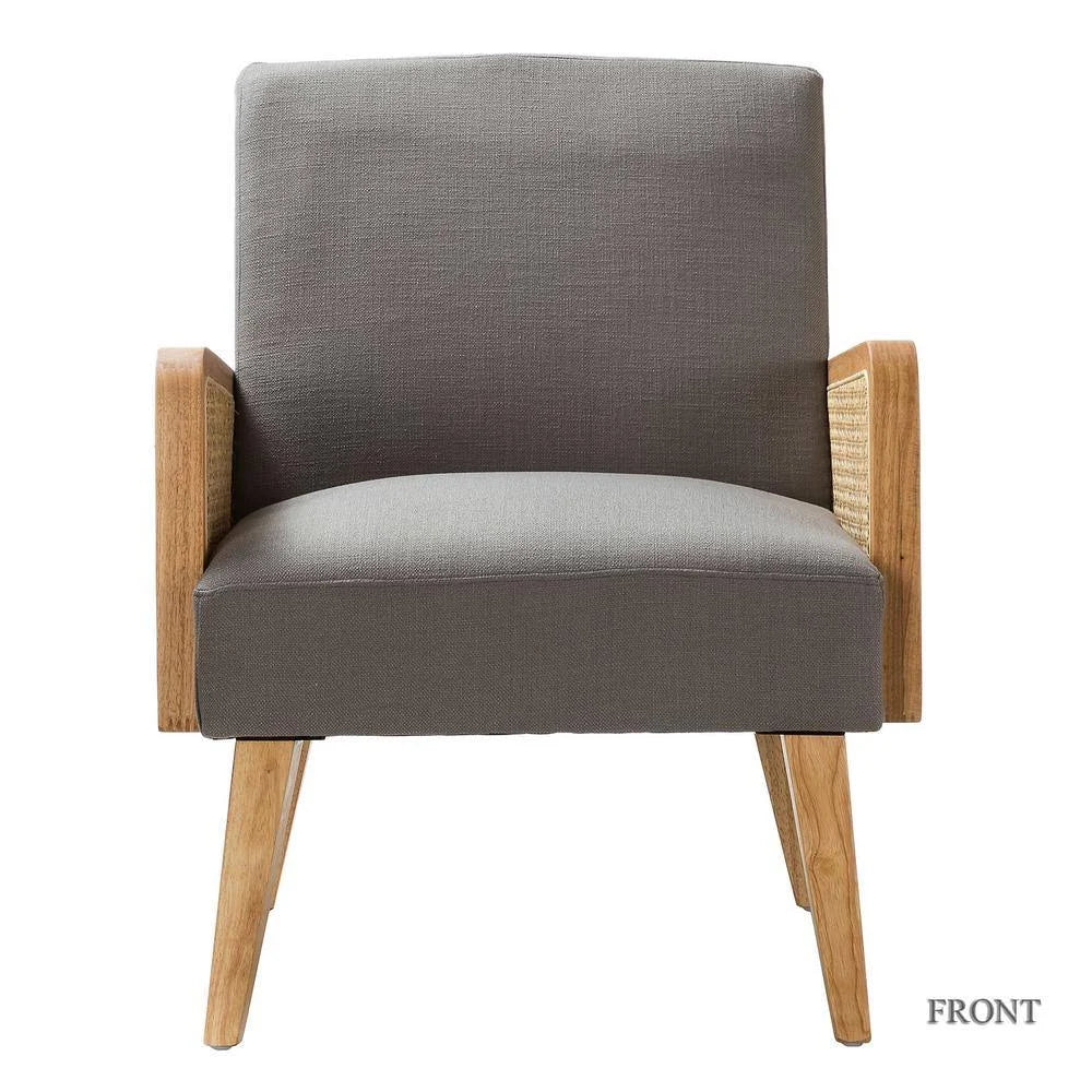 Pewter Cane Accent Arm Chair I421