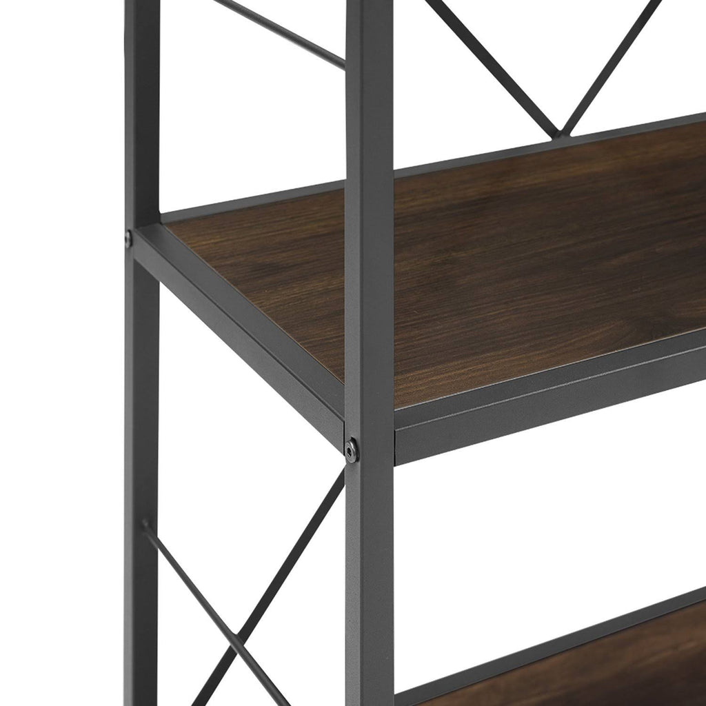 Rustic Metal and Wood Media Bookshelf S158938