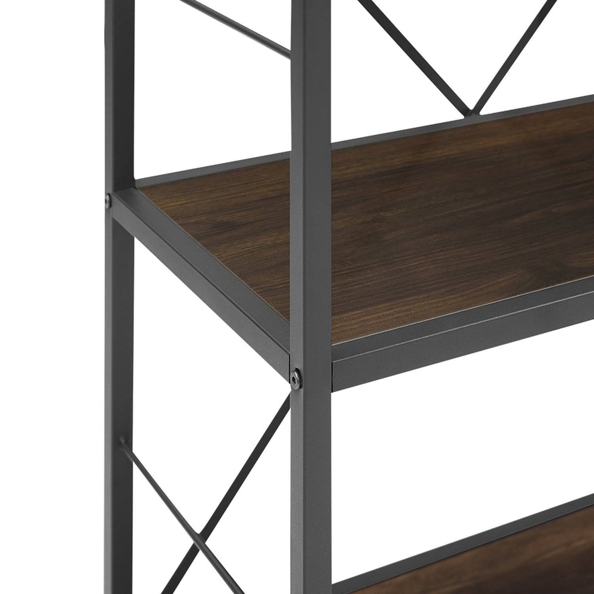 Rustic Metal and Wood Media Bookshelf S158938