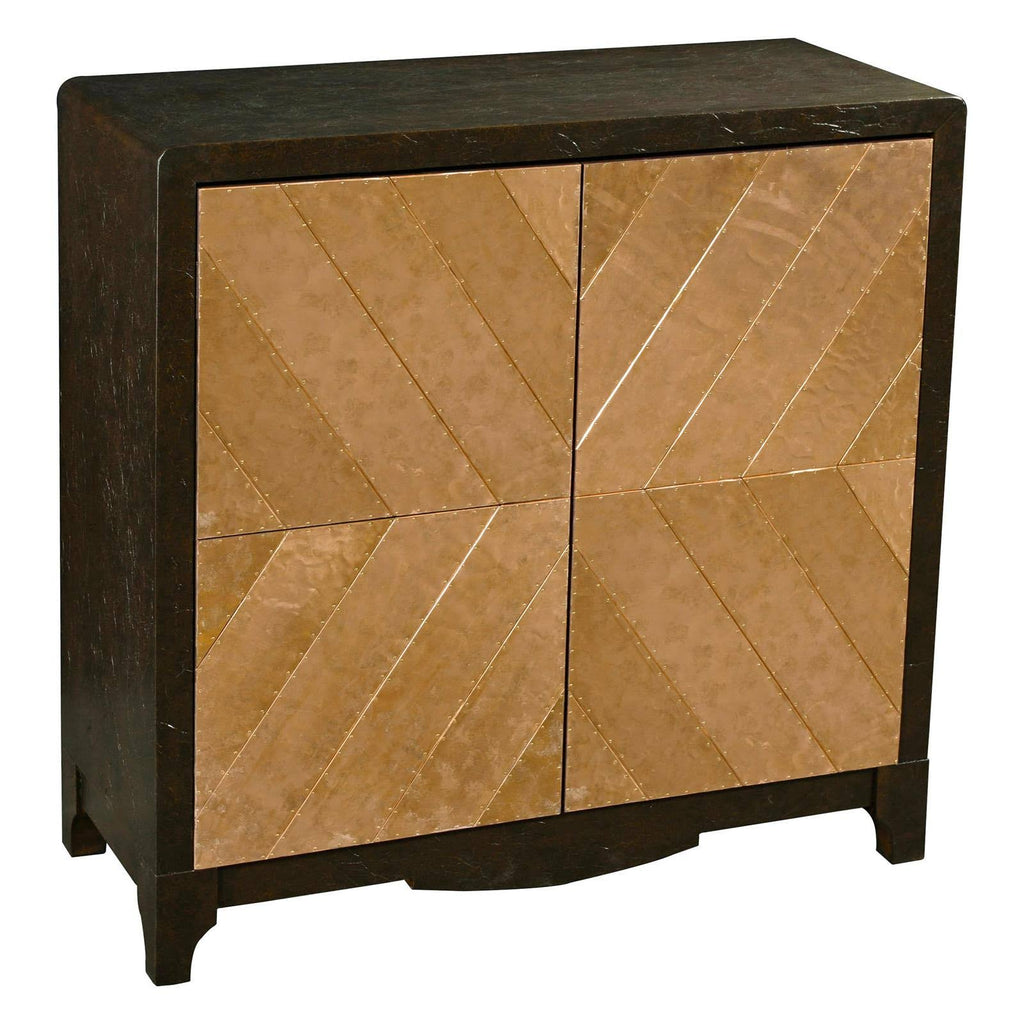 Copper Chevron Door Bar Cabinet D744