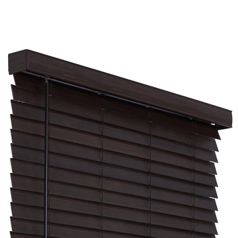Walnut Faux Wood Cordless Horizontal Blinds F96208
