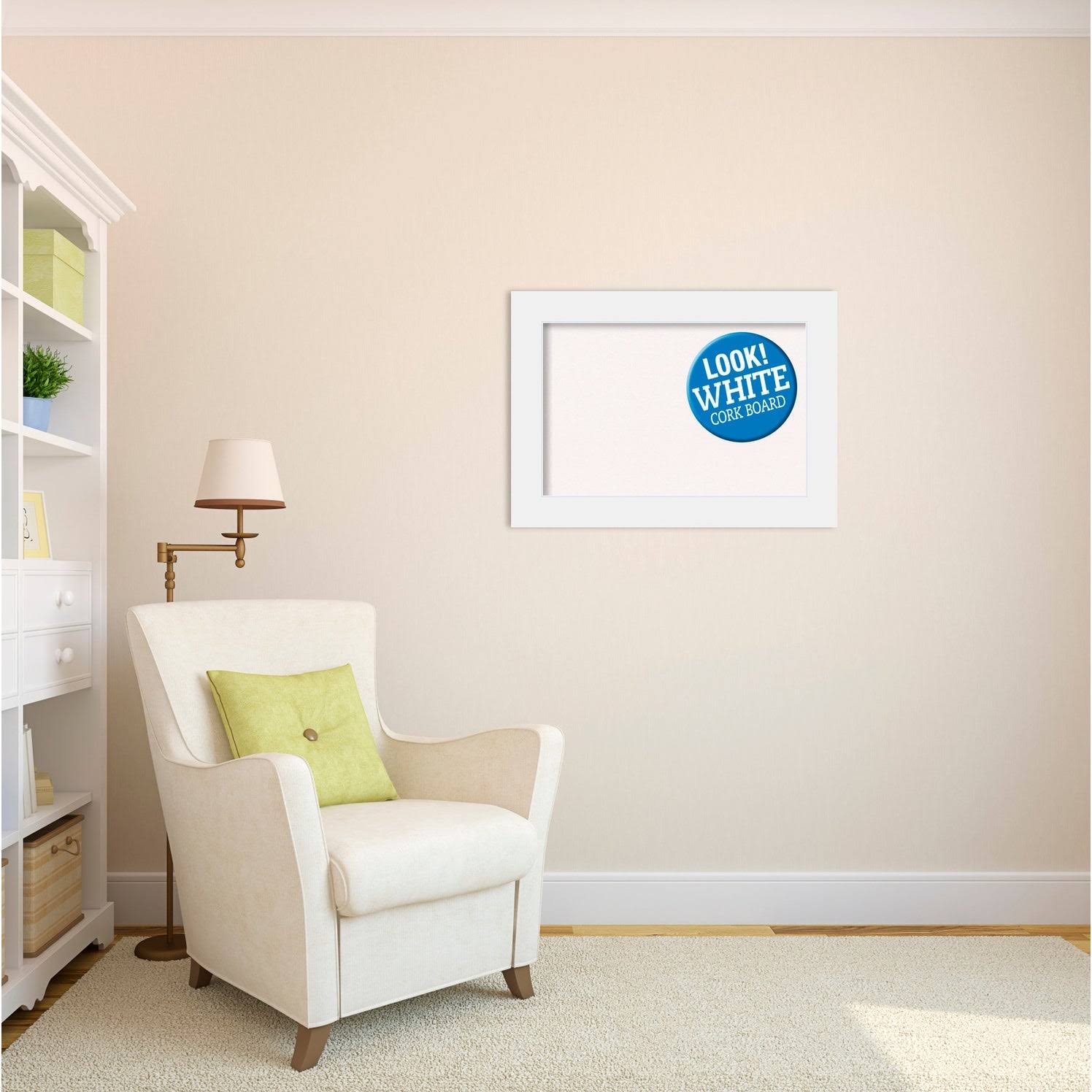 Framed Cork Board White E60458