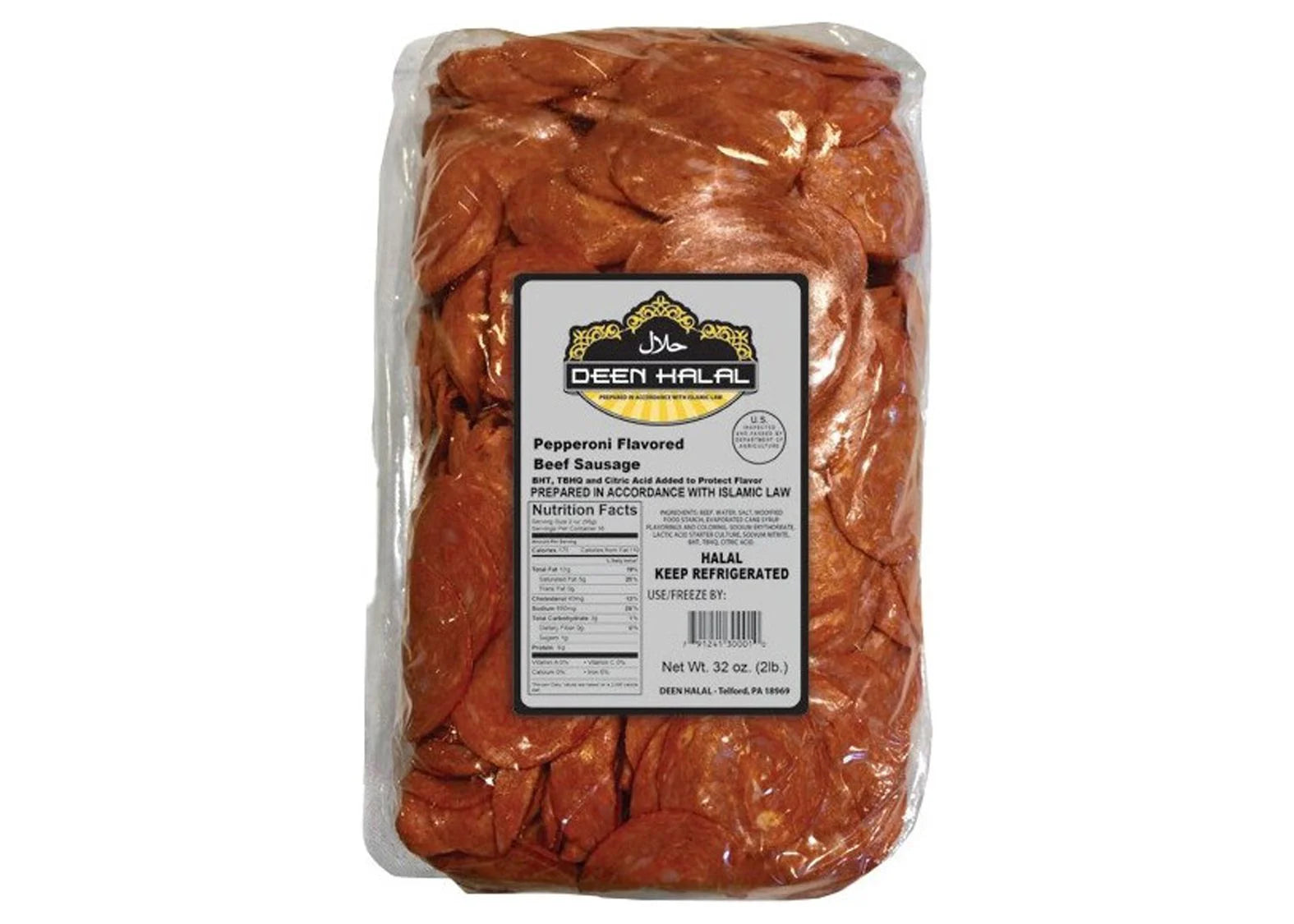 Halal Sliced Pepperoni Flavored Beef Sausage 2lbs Q677729