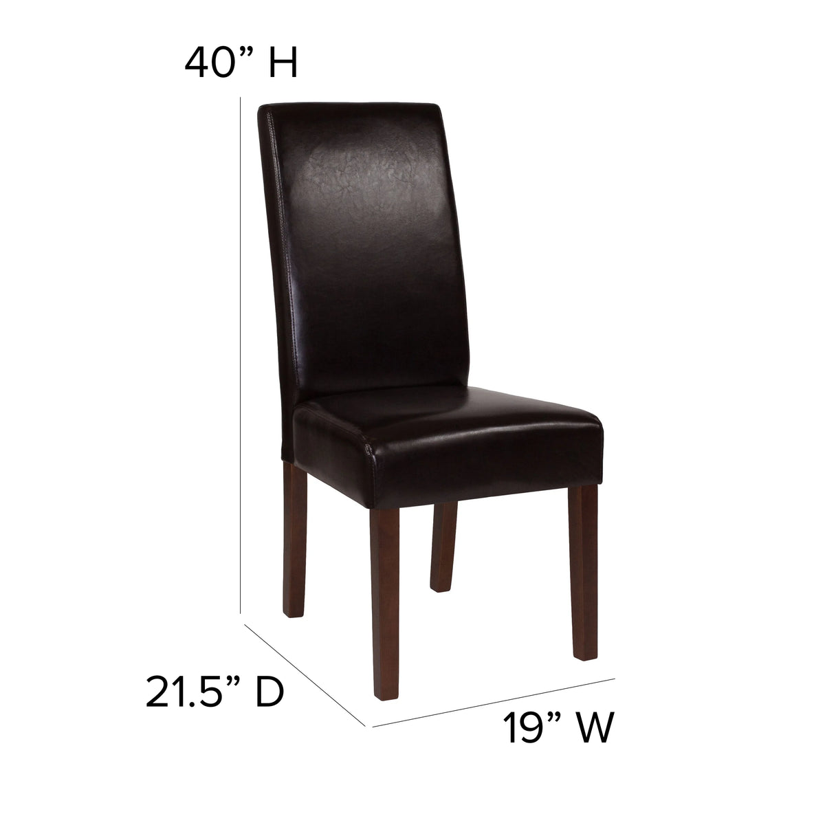 Brown Faux Leather Dining Chair W735115