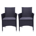 Black Rattan Single Backrest Chairs Outdoor Patio Furniture B921788