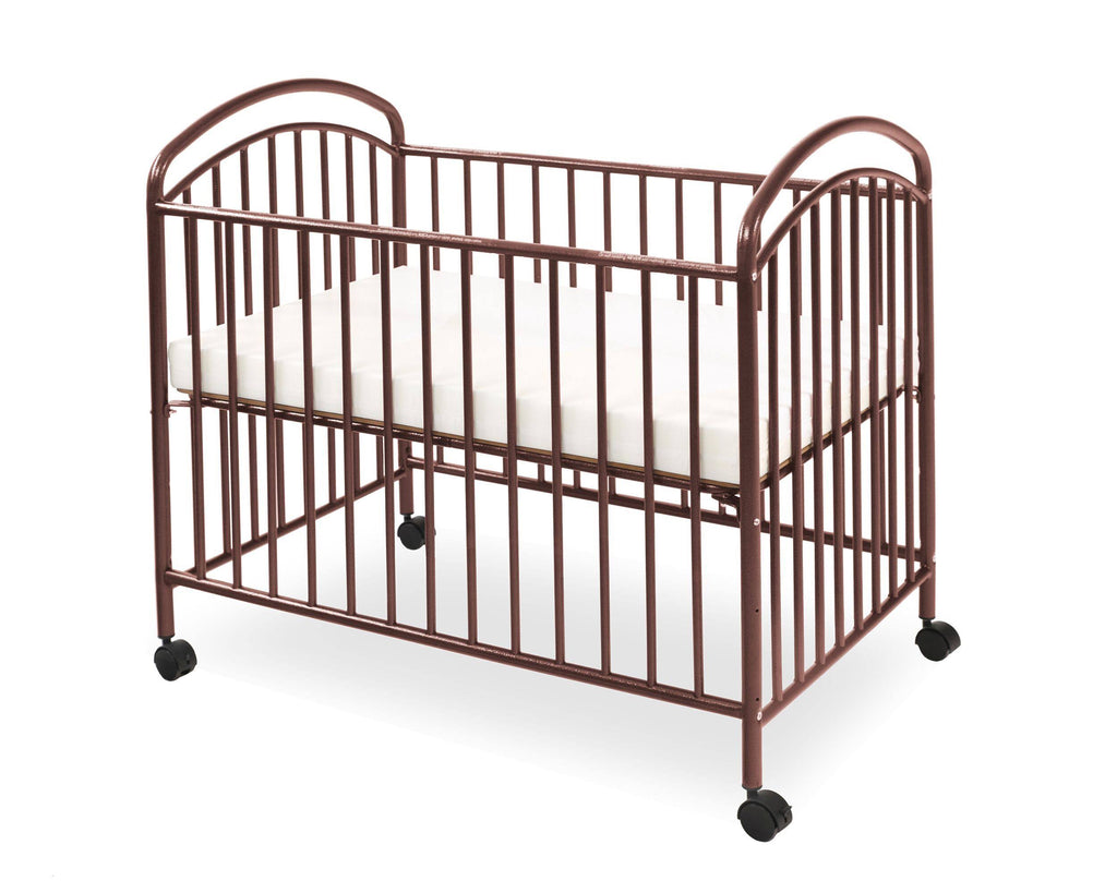 Dark Brown Grid Metal Crib with Adjustable Mattress Height R798163