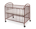 Dark Brown Grid Metal Crib with Adjustable Mattress Height R798163