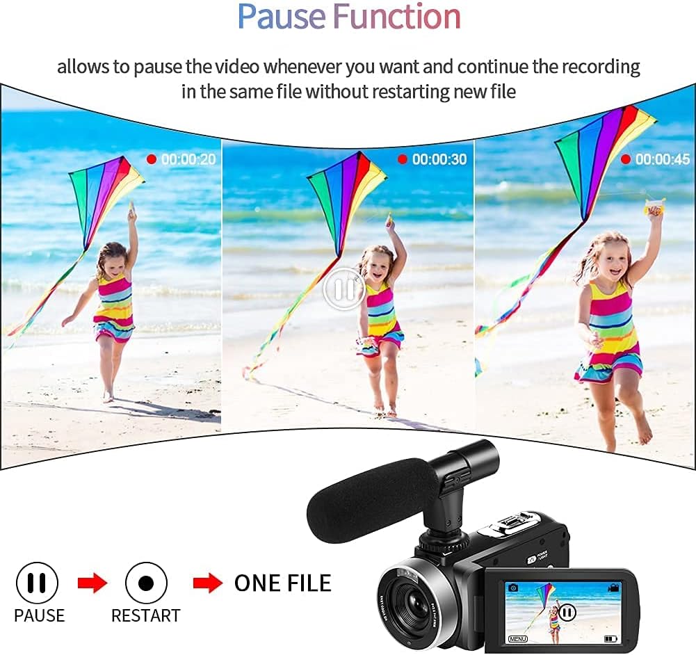 2.7K 30FPS 30MP IR Night Vision Camcorder with 2.4G Remote and Microphone O2620