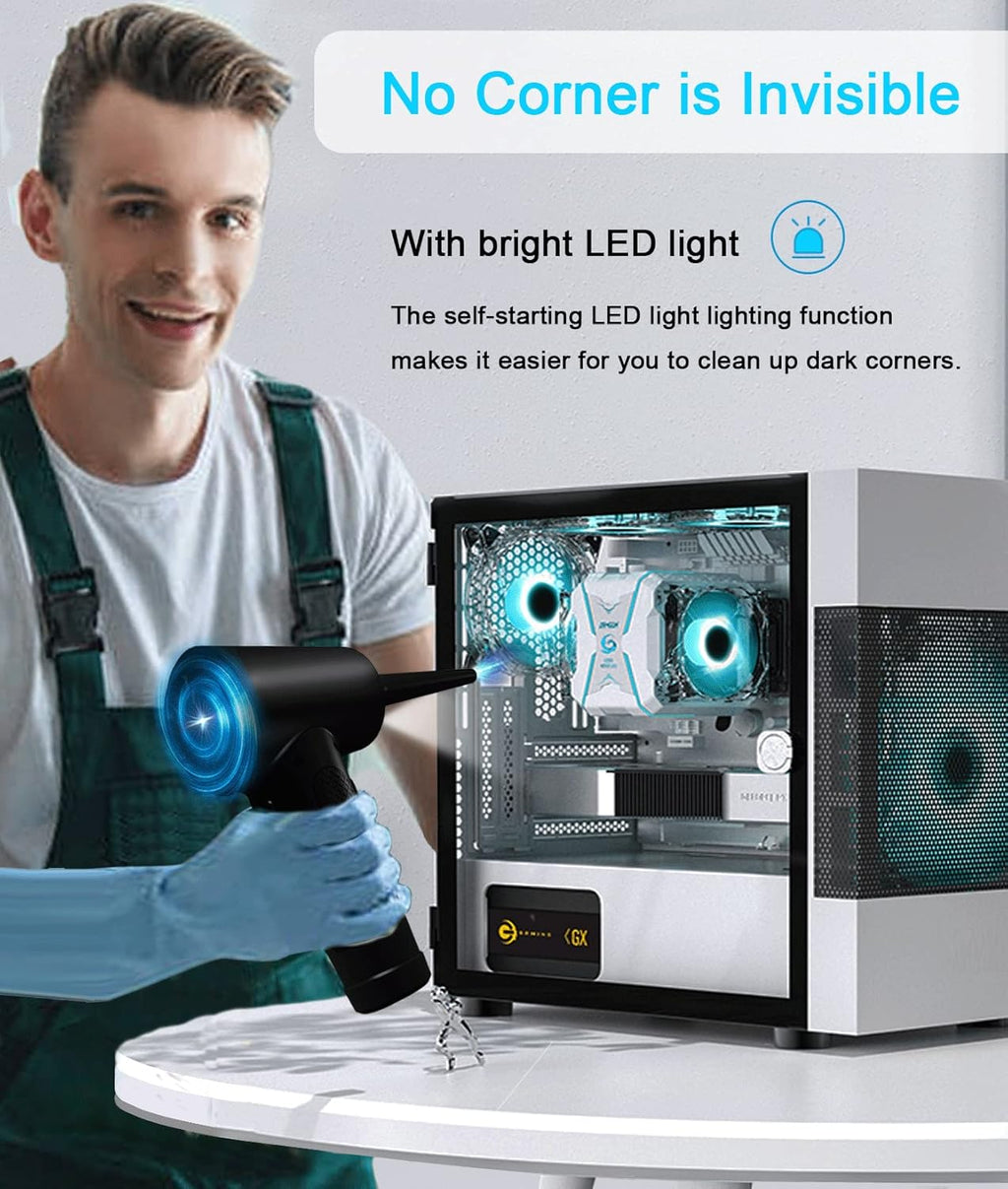 Rechargeable Cordless Air Duster with LED Light, Pack of 2 U9658