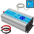 1500 Watt Pure Sine Wave Power Inverter 12V DC to 110V/120V AC with LCD Display USB Port 4AC Outlets I803