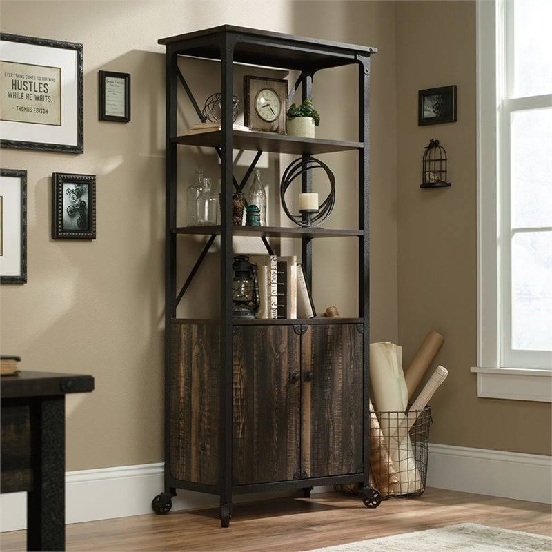 3-Shelf Metal Frame Mobile Bookcase K82239