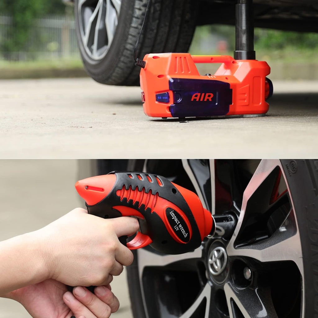 Electric Hydraulic 5 Ton Car Floor Jack with Impact Wrench O84371