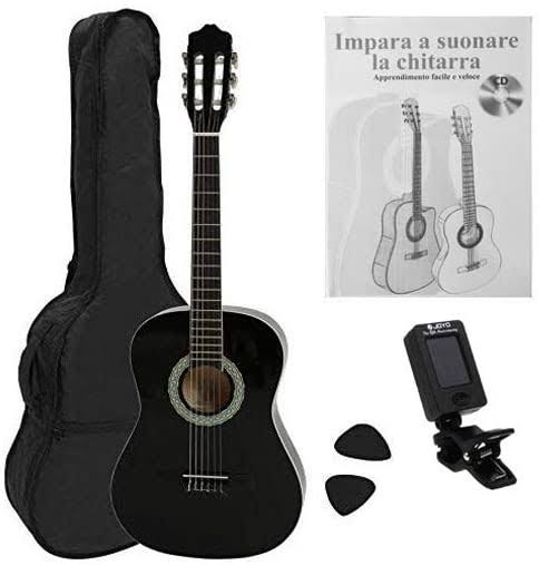 Black Classical Guitar Starter Pack with Gig Bag D500
