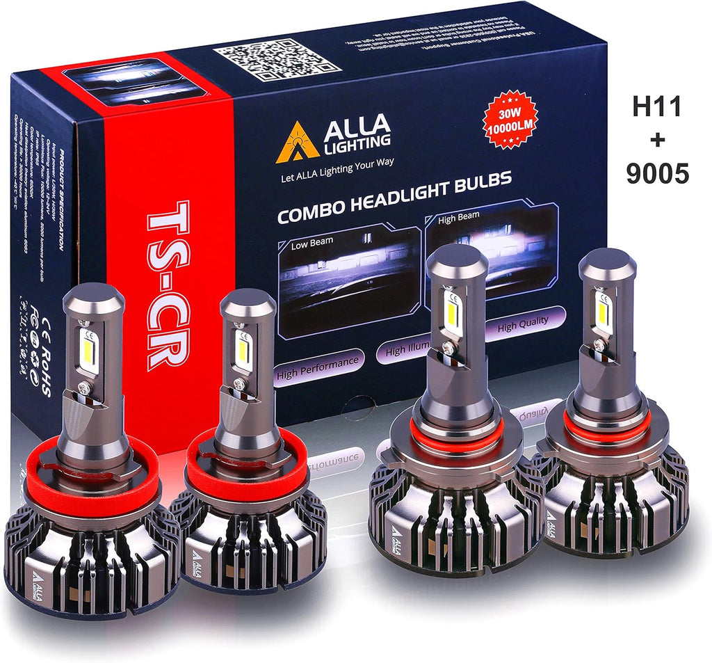 H11 and 9005 LED Bulbs Combo, 6000K Xenon White, Pack of 2 N711427