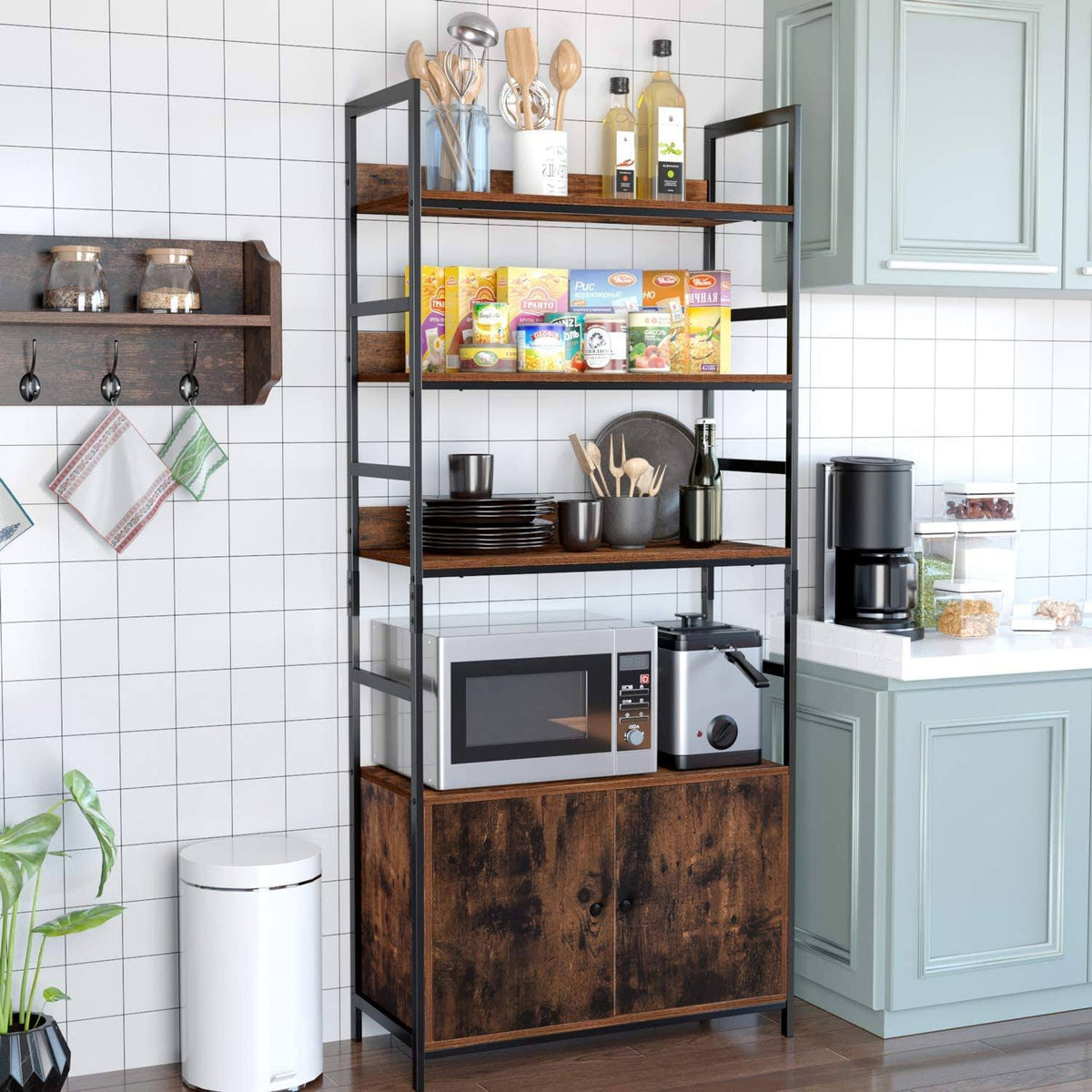 Industrial Bookcase with 2 Cabinets I53807