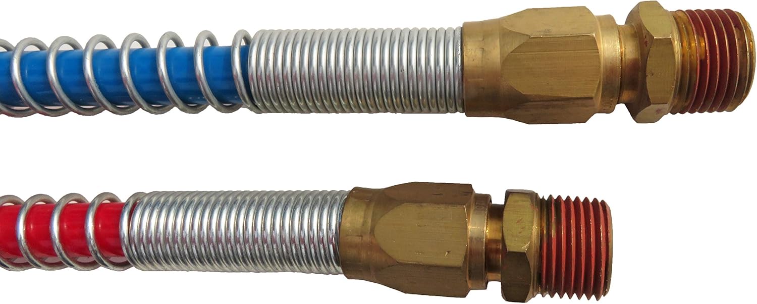 COILED AIR SET LINE ASSEMBLY RED & BLUE TRUCK TRAILER BRAKE COIL SET, 15' LENGTH; 2 X 12" LEADS Pack of 2 V82135