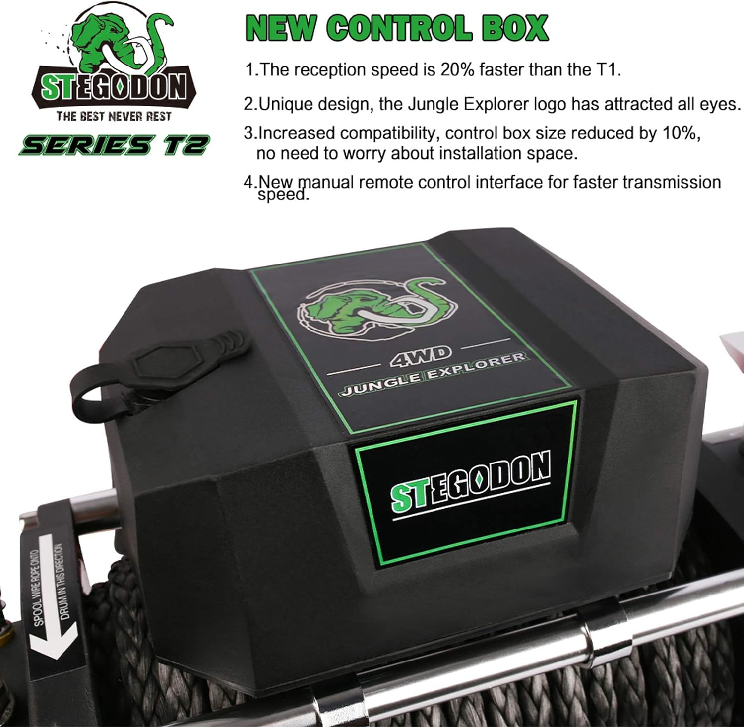 13000 lb. Load Capacity 12V Synthetic Rope Electric Winch with Hawse Fairlead E971