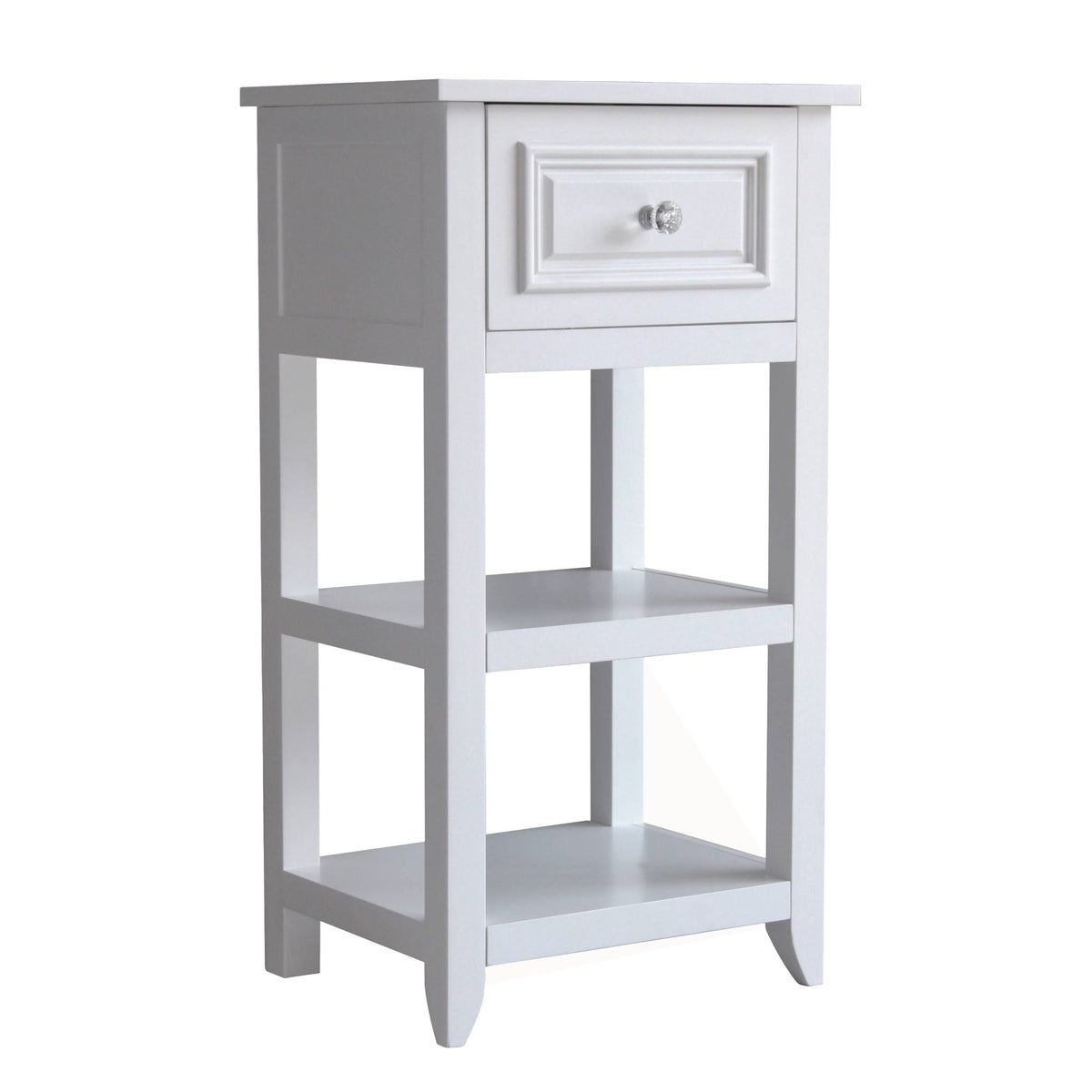 White Floor Cabinet with 1 Drawer and Shelves N182763