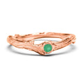 10k Rose Gold Organic Twig Band with Birthstone and Aquamarine Stone A97864