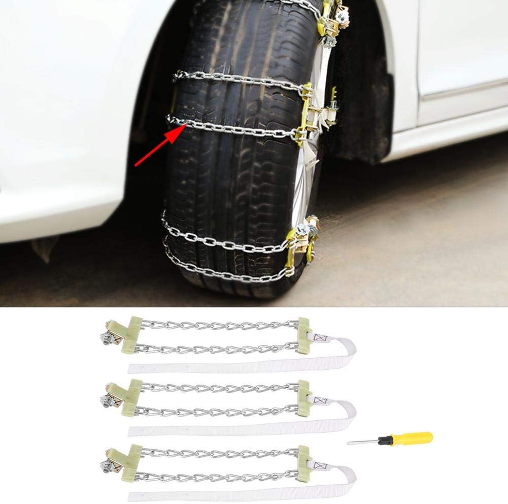 3pcs Clip-on Steel Tire Snow Chain (Large) X90989