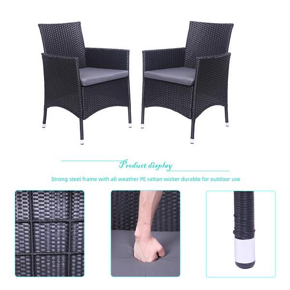 Black Rattan Single Backrest Chairs Outdoor Patio Furniture B921788