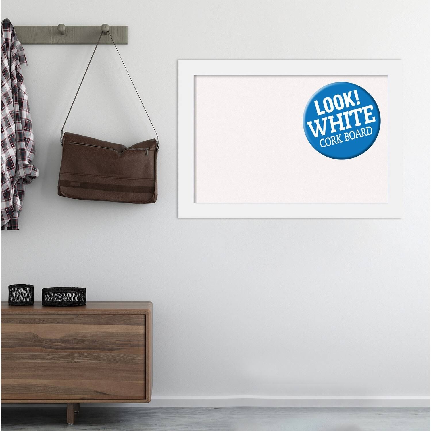 Framed Cork Board White E60458