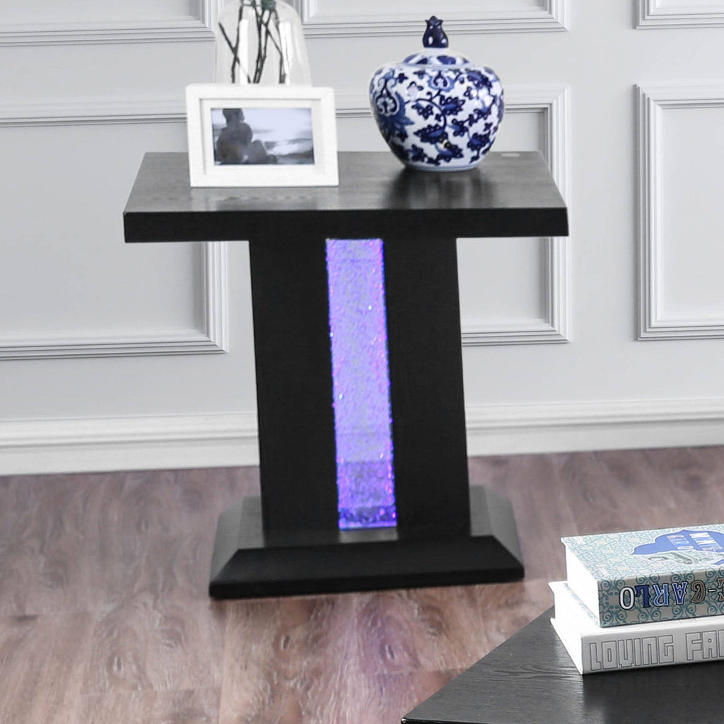 Black LED End Table E70363
