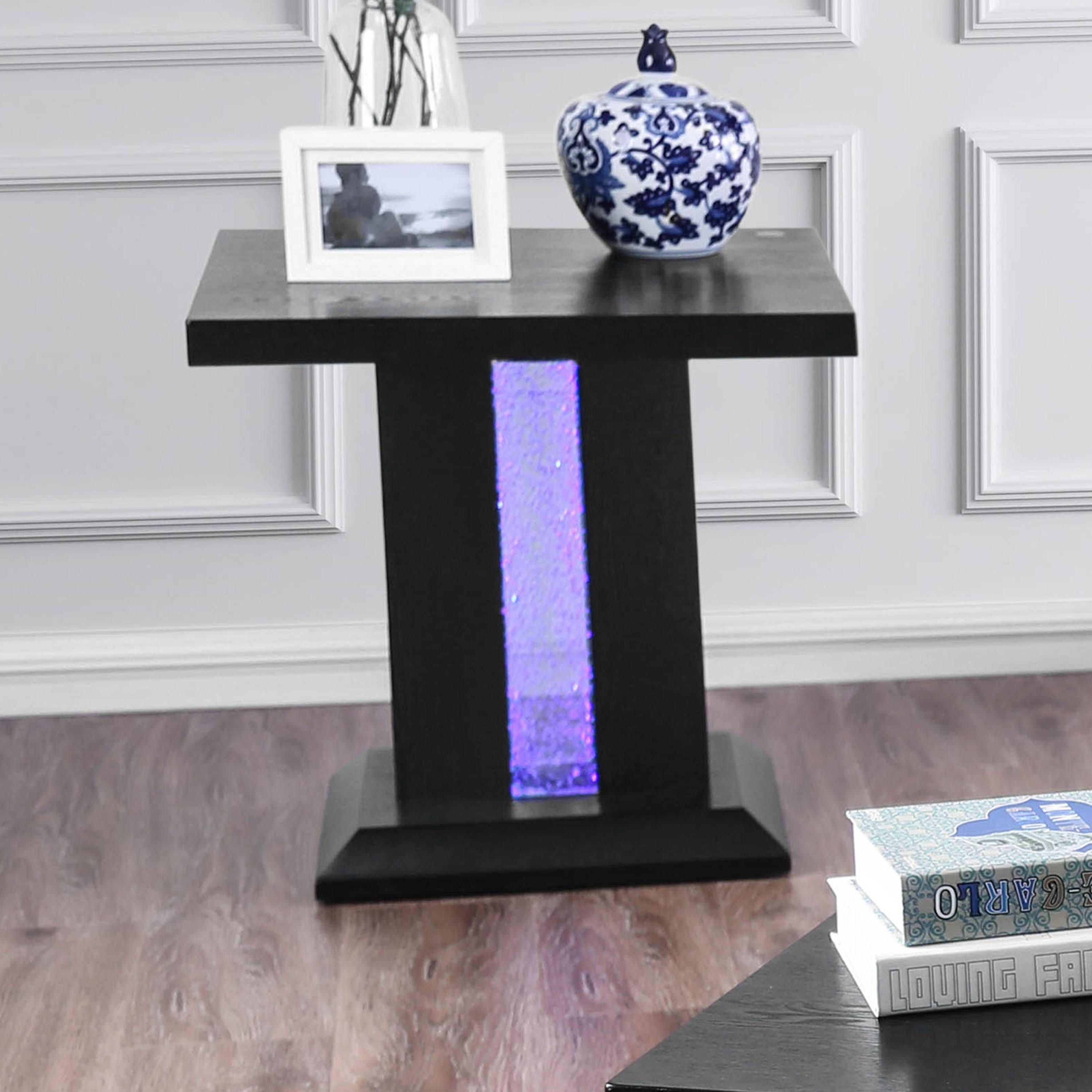 Black LED End Table E70363