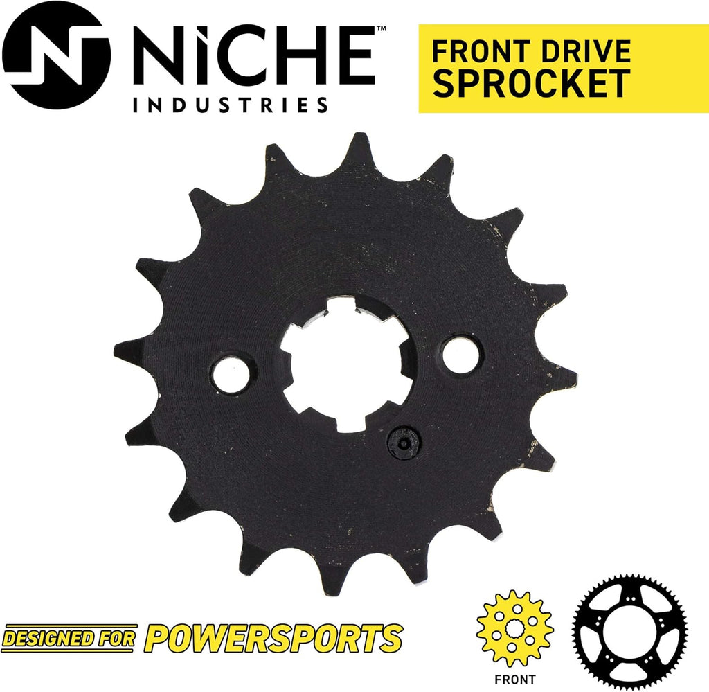 Drive Sprocket Chain Combo Front 16 Rear 45 Tooth 428HZ Standard 112 Links Pack of 2 Y1599