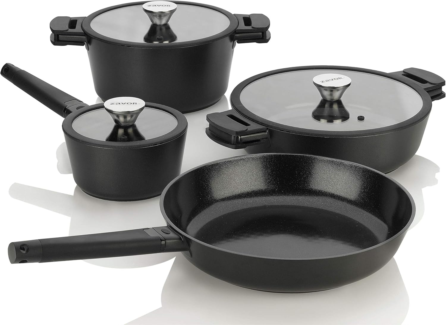 7 Piece Nonstick Ceramic Cookware Set with Detachable Handles W492