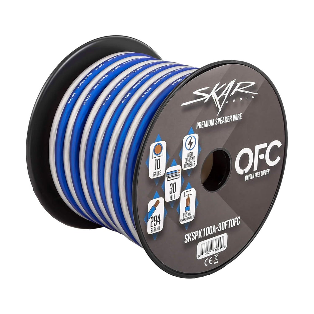 10 Gauge Oxygen-Free Copper Speaker Wire 30 Feet Pack of 2 G2208