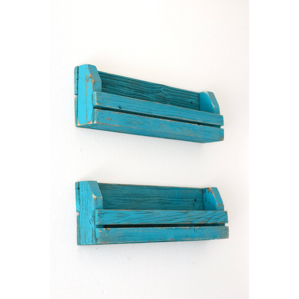 Black Slatted Shelves Set of 2 W242