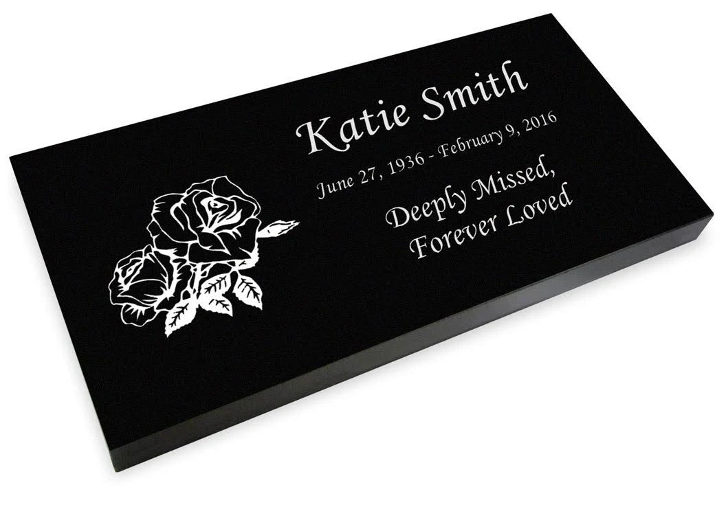 Black Granite Engraved Memorial Headstone N81744