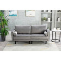 Gray Velvet Square Arm Loveseat G38941