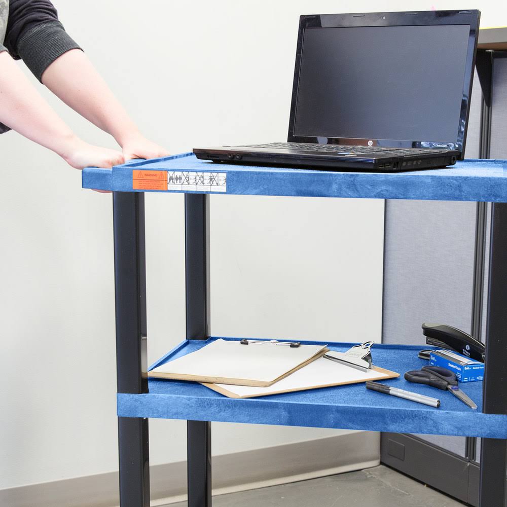 Blue 3 Shelf Utility Cart Y589