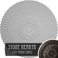 41x22OD x 1 5/8x22P Hand-Painted Stone Hearth Ceiling Medallion N8299