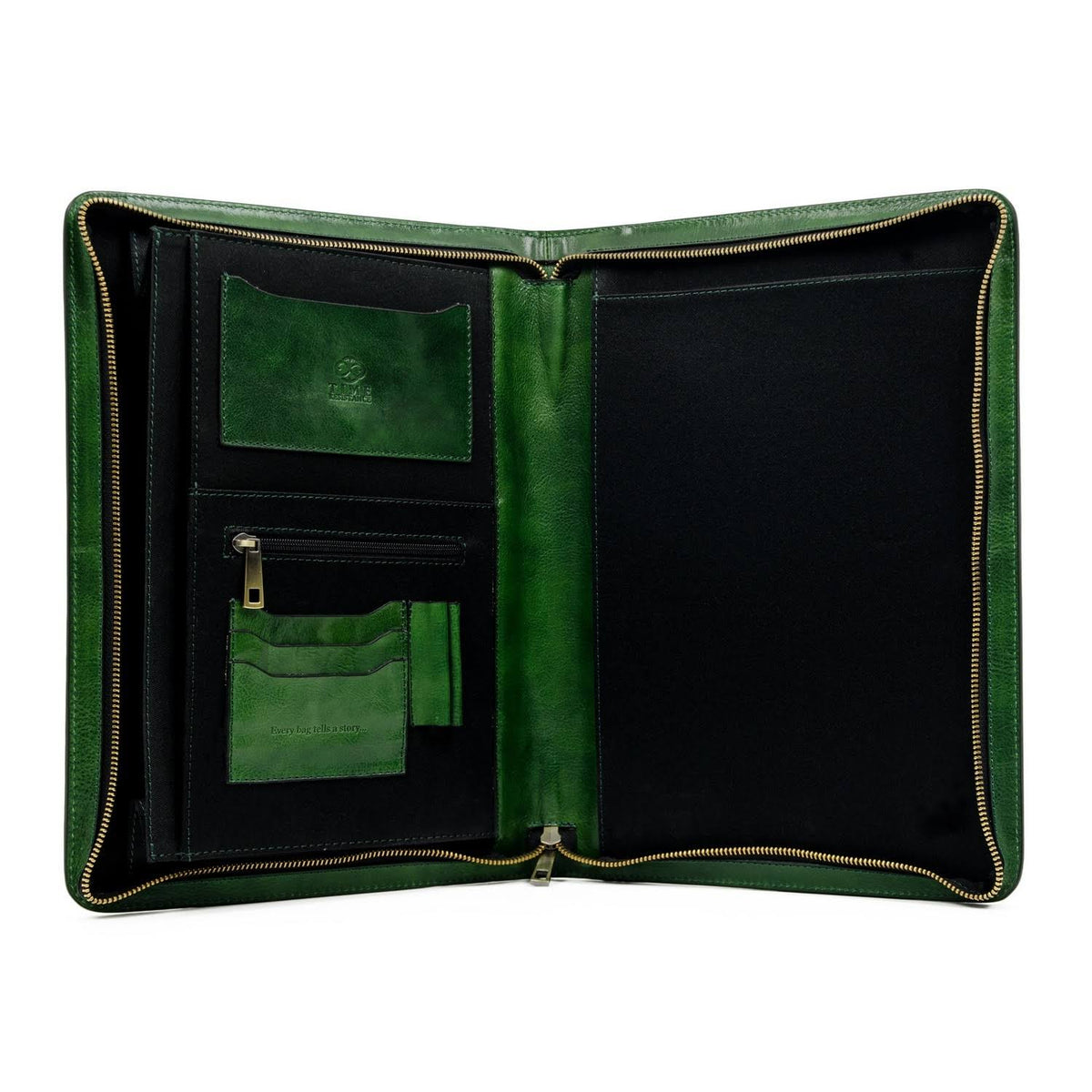 Green Leather Portfolio Document Folder B250