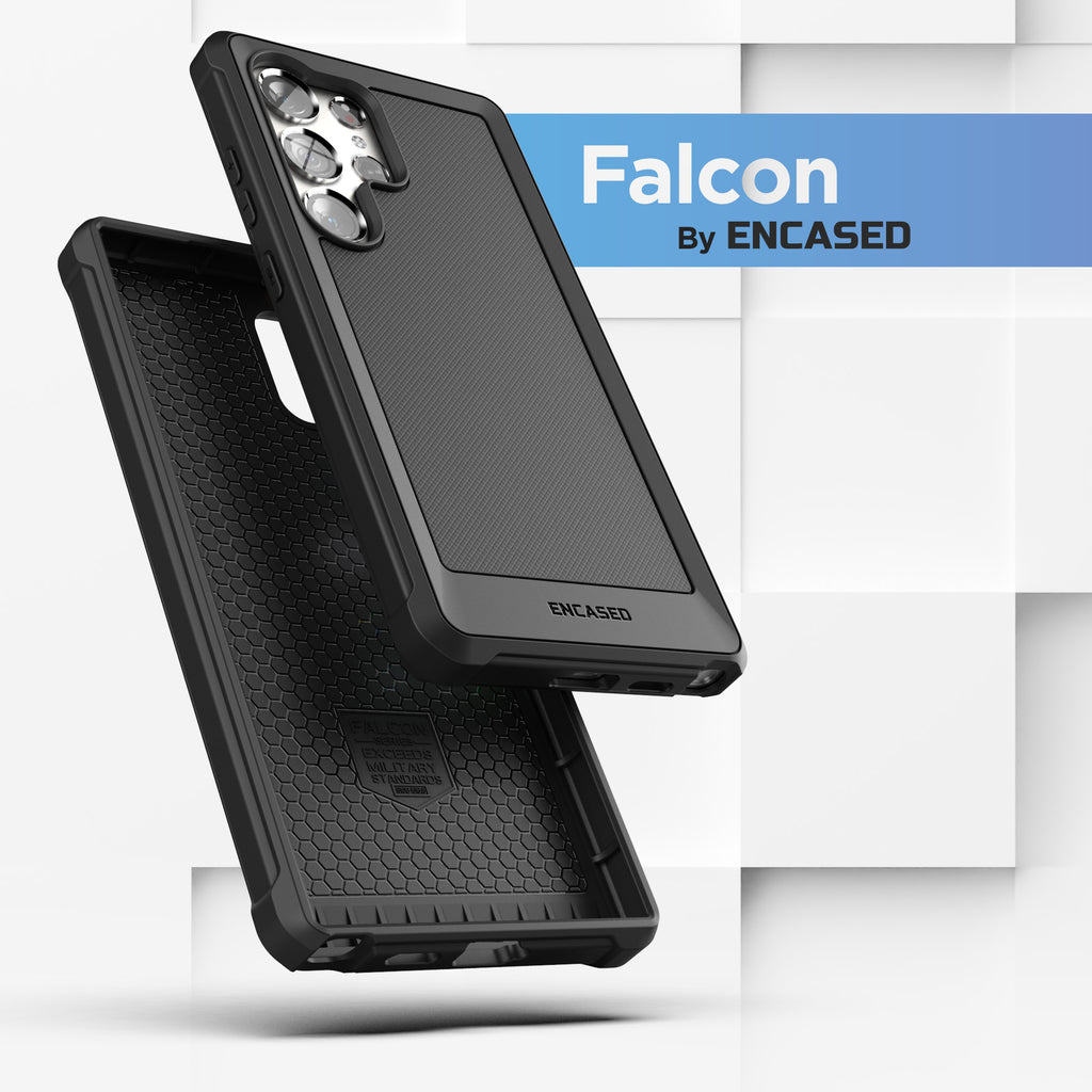 Falcon Belt Case with Holster Clip and Tempered Glass Screen Protector (Black) A634
