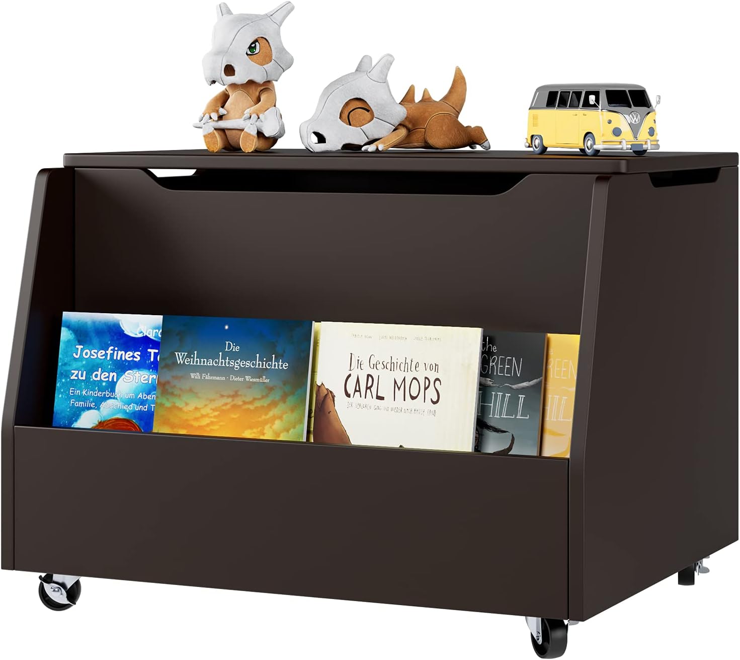 Dark Brown Toy Chest with Flip Top Lid K872