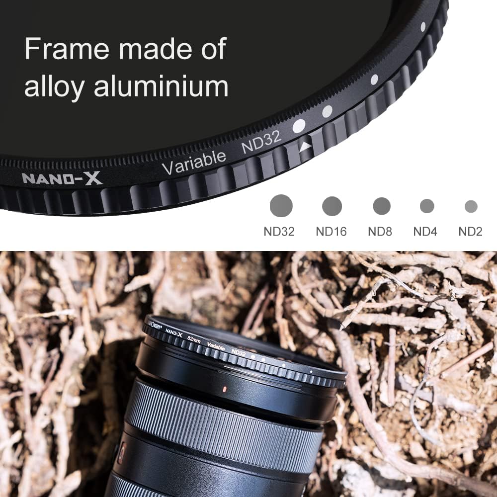 72mm Variable ND Filter ND2-ND32 Neutral Density Filter with Multi-Layer Coatings S847