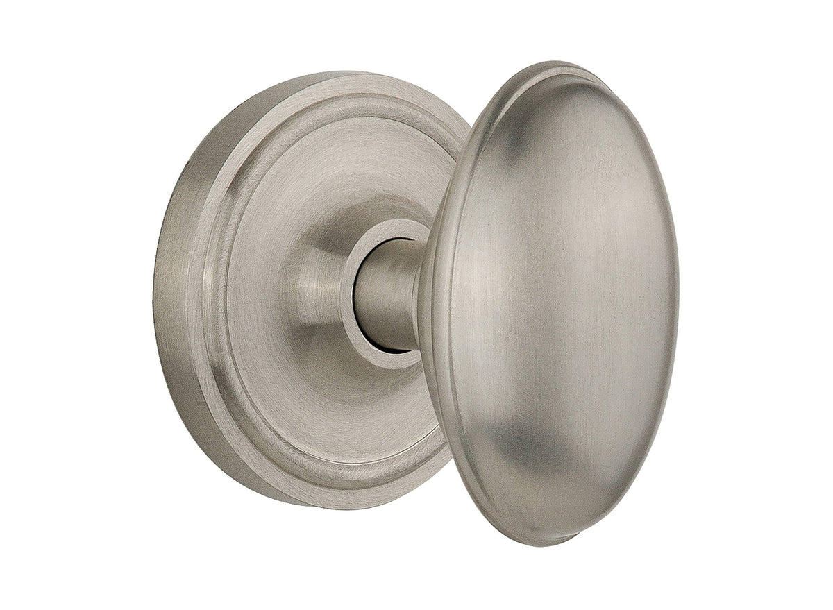 Classic Rosette Interior Mortise Door Knob, Satin Nickel C54695