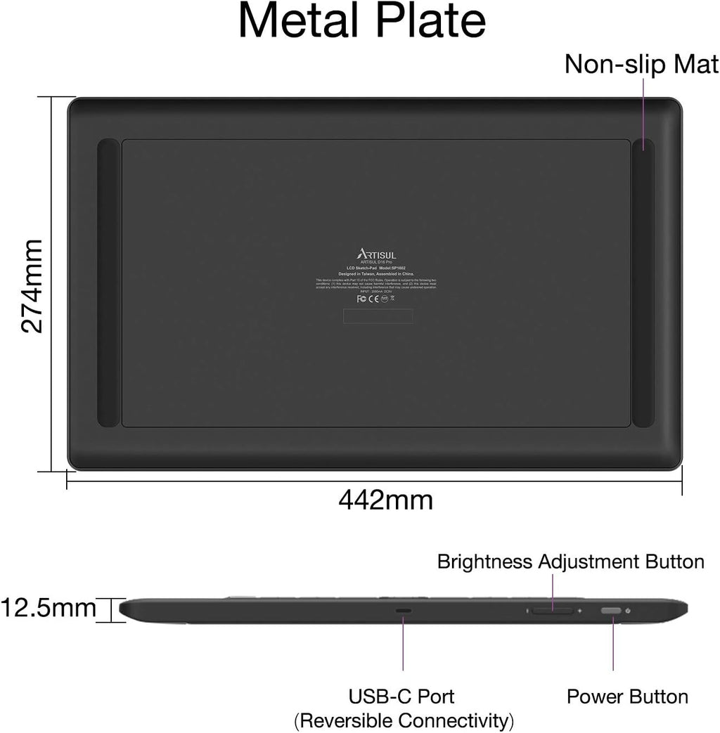 15.6’’ Pen Display Graphics Drawing Monitor with Stand Battery-Free Pen E1890