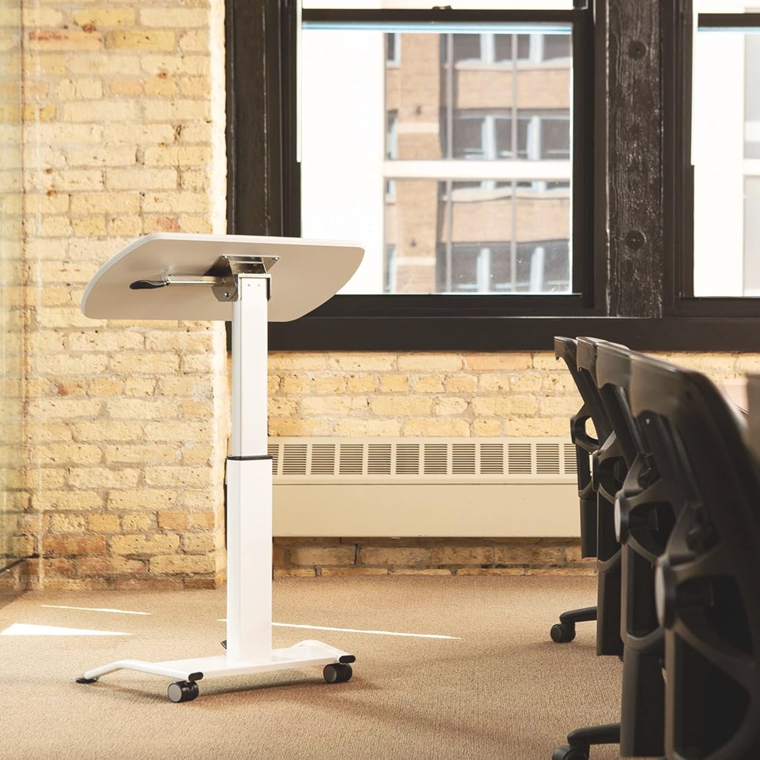 White Pneumatic Adjustable-Height Lectern K22207