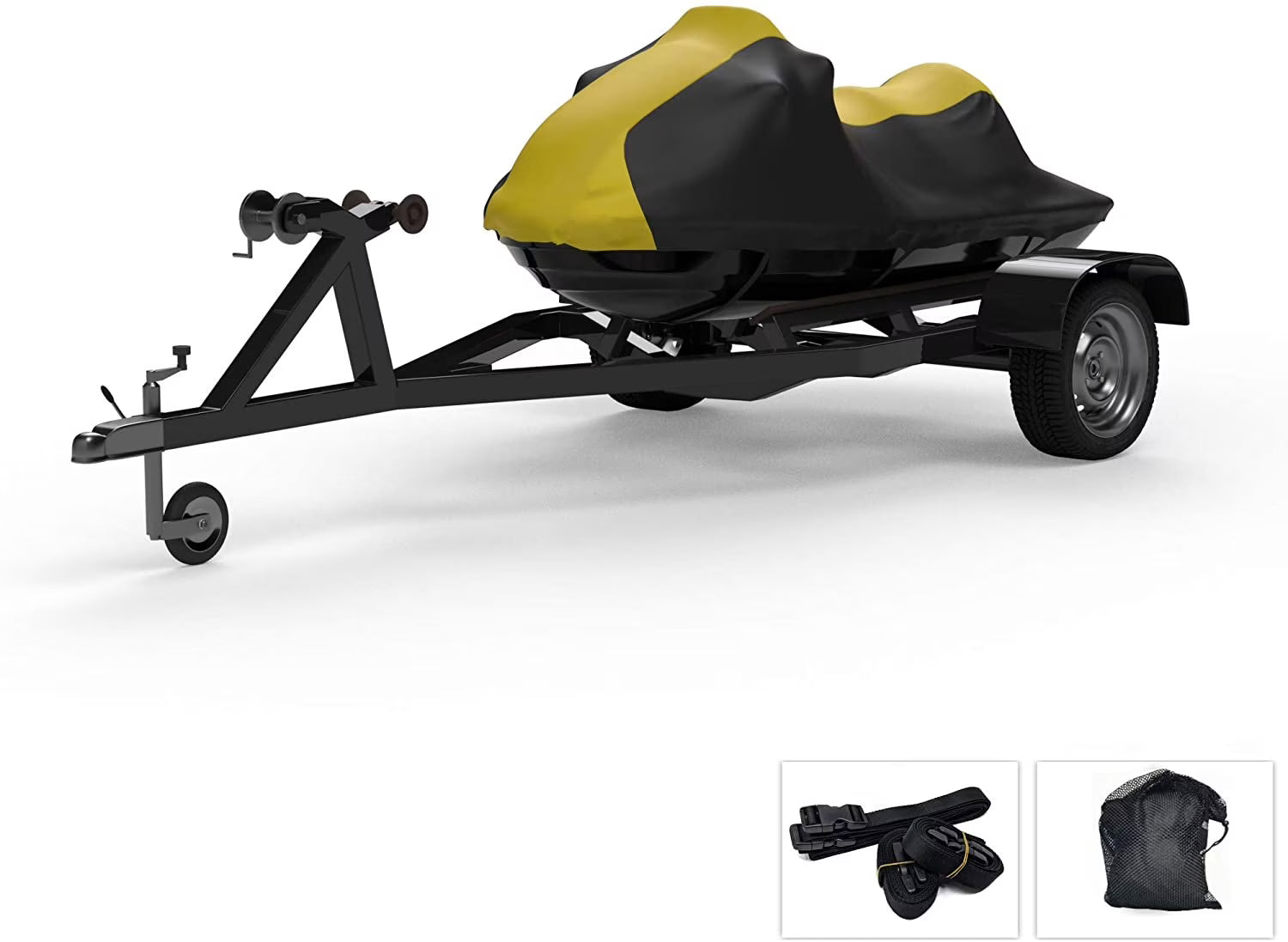 Yellow/Black Trailerable Jet Ski Cover with Storage Bag Z945326