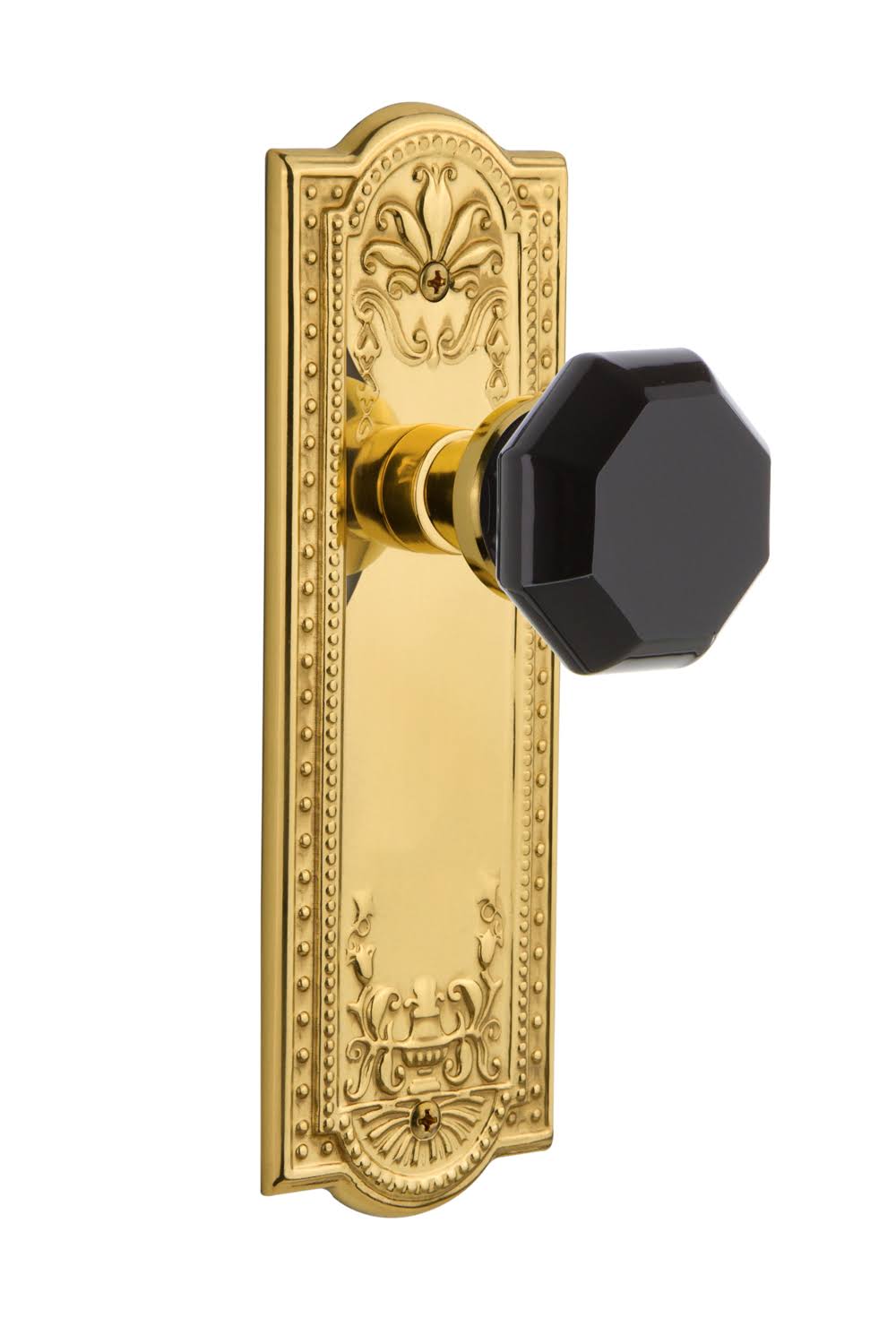 Privacy Black Door Knob in Unlaquered Brass G5636