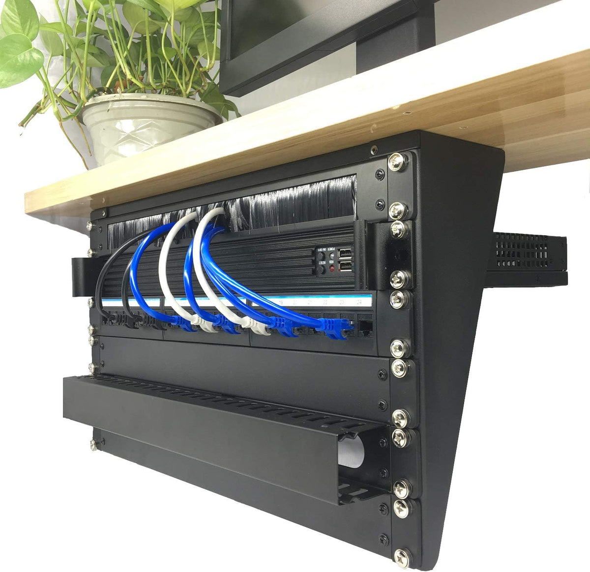 6U Folding 19 Inches Cold Rolled Steel Wall Mountable Vertical Rack Pack of 2 P723800