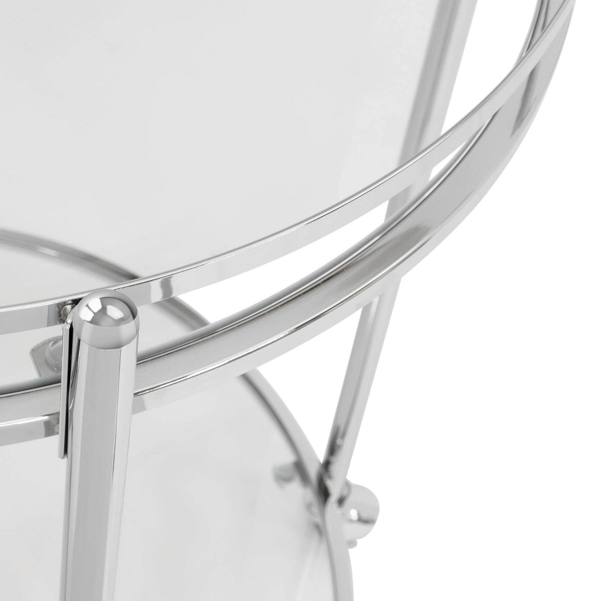 24x22 Round Cart Chrome Clear Glass B9383
