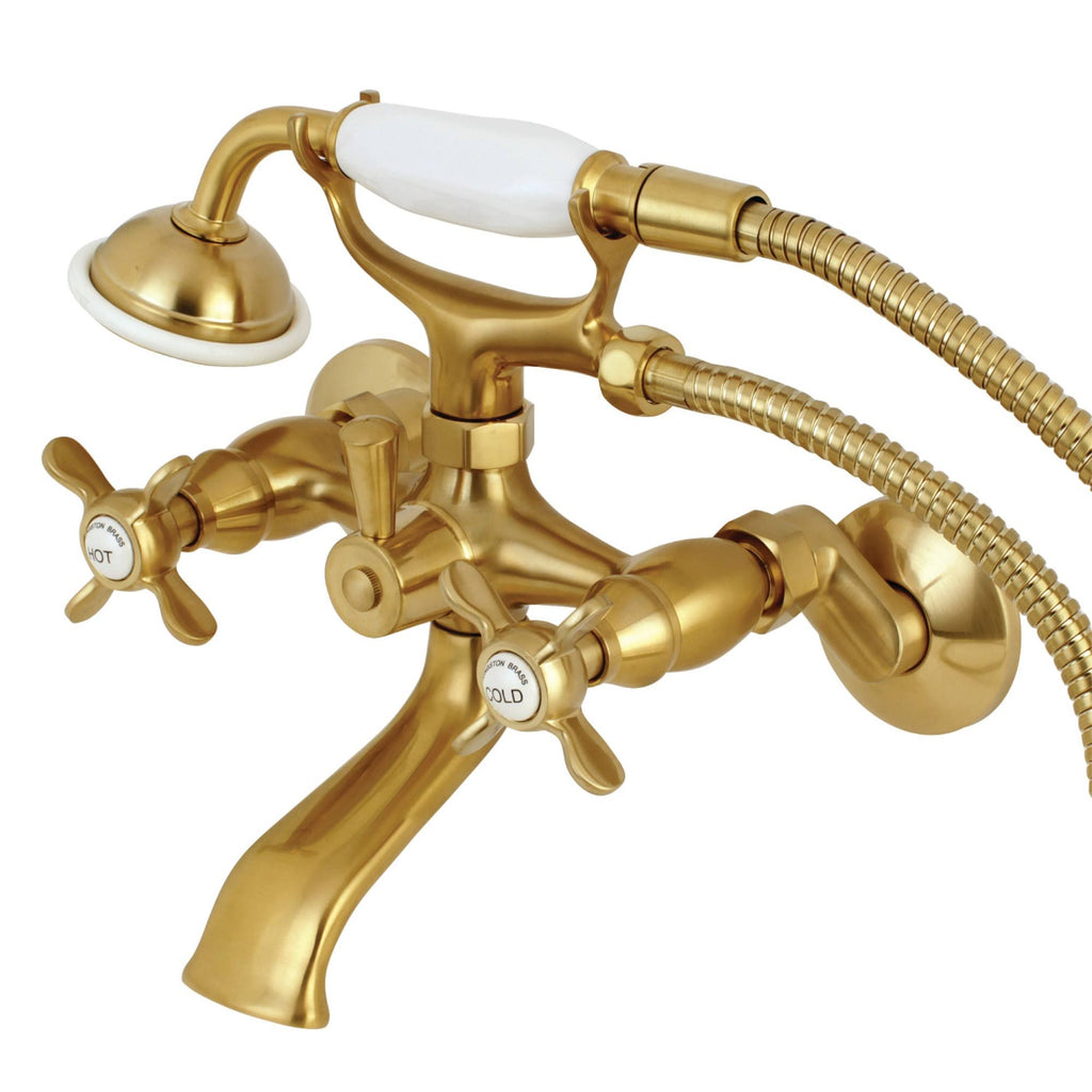 Brushed Brass Clawfoot Tub Faucet with Hand Shower W467458
