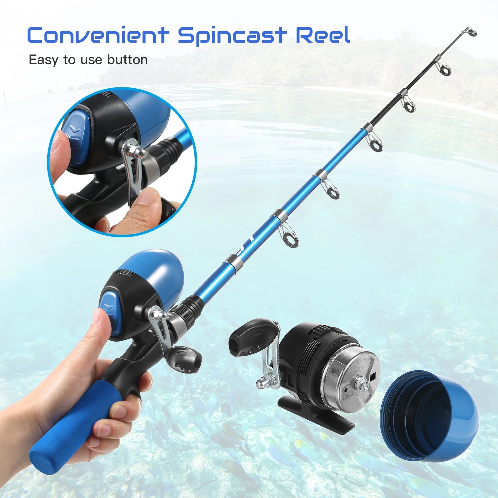 Portable Telescopic Fishing Rod and Reel Combo Starter Kit N290