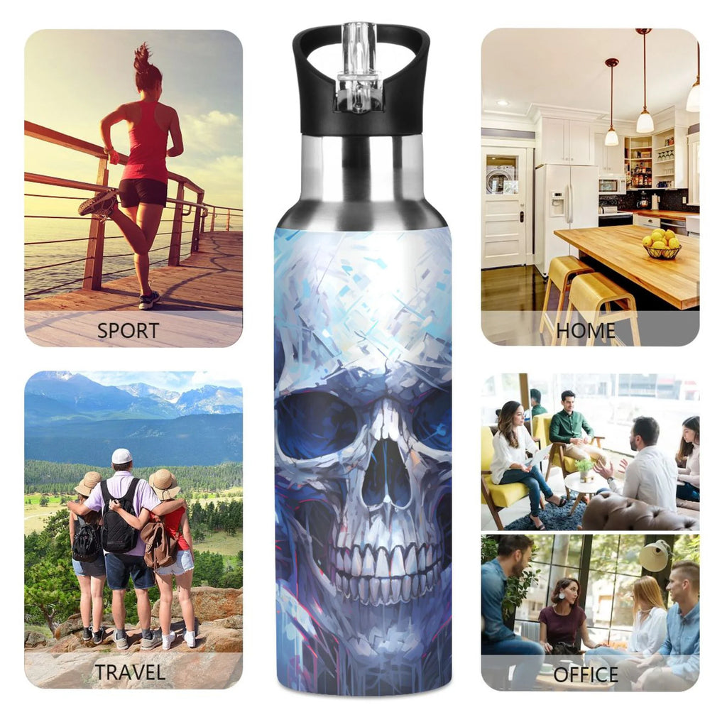 20 oz Insulated Stainless Steel Water Bottle with Straw Lid A973968
